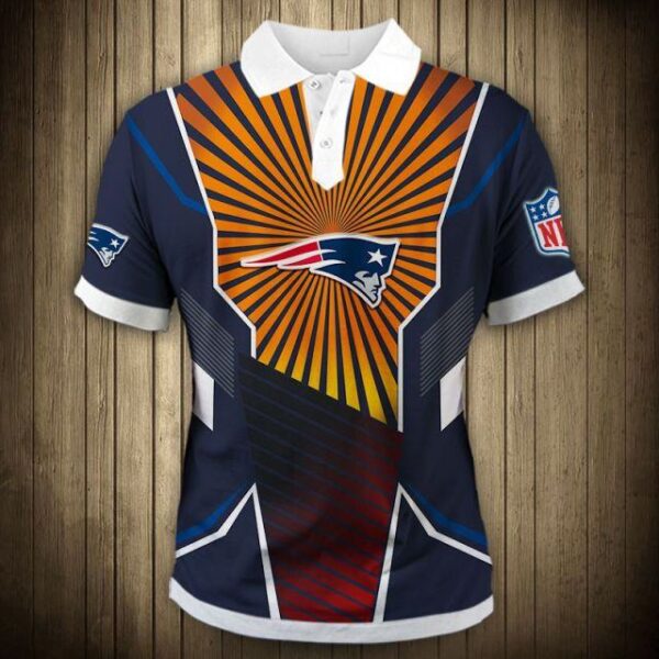 New England Patriots nfl 3D polo custom Red stripes