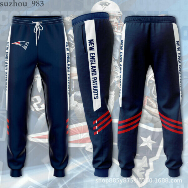 New England Patriots nfl Sweatpants custom Red stripes 04