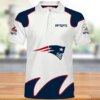 New England Patriots nfl custom 3D polo shirt white navy for fan