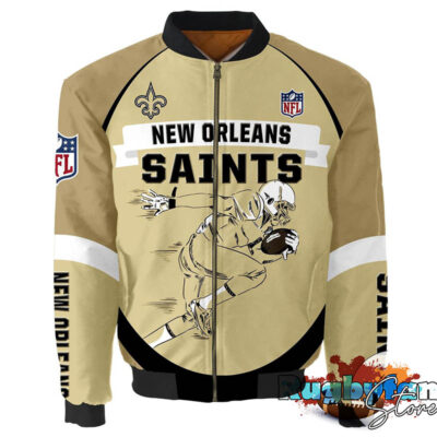 New Orleans Saints NFL 3d Bomber Jacket Graphic Running - New arrivals