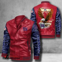 New-York-Giants-NFL-USEagle-Bomber-Leather-Jacket-custom-red