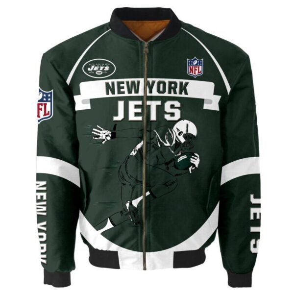 New York Jets NFL 3d Bomber Jacket Graphic Running - New arrivals