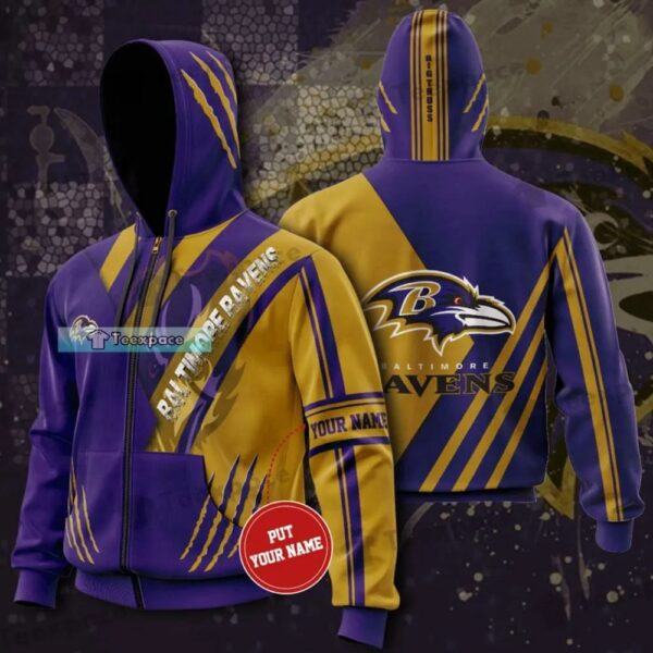 Personalized Claw Stripes Pattern Baltimore Ravens Hoodie 1