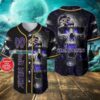 Personalized Crack Skull Pattern Baltimore Ravens Baseball Jersey 1