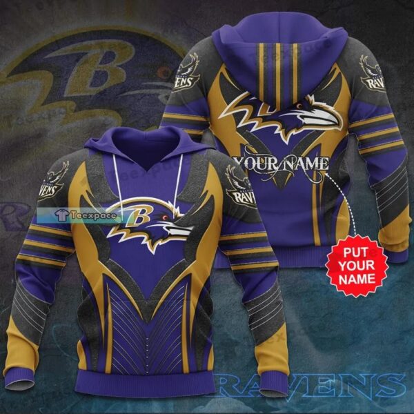 Personalized Curved Logo Center Baltimore Ravens Hoodie 1