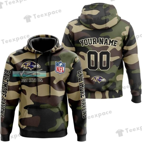 Personalized Dark Camo Style Baltimore Ravens Hoodie 1