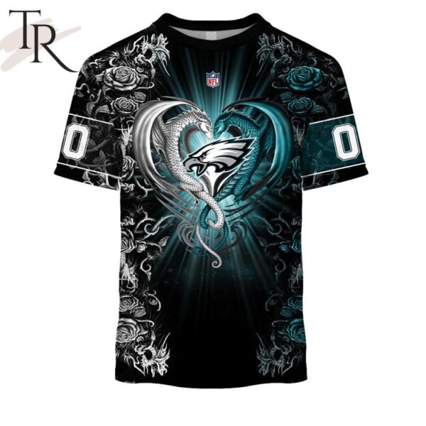 Personalized NFL Rose Dragon Philadelphia Eagles t shirt