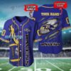 Personalized Scratch Fire Rugby Ball Baltimore Ravens Baseball Jersey 1