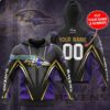 Personalized Stripes Racing Style Baltimore Ravens Hoodie Personalized Stripes Racing Style Baltimore Ravens Hoodie 1