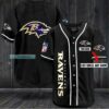Personalized black Vertical Letter Baltimore Ravens Baseball Jersey Shirt Personalized black Vertical Letter Baltimore Ravens Baseball Jersey Shirt