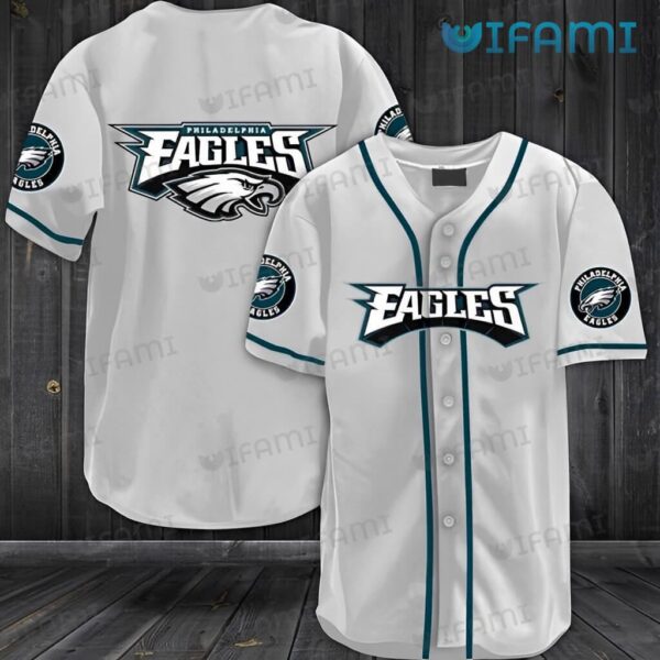 Philadelphia Eagles Baseball Jersey White AOP Eagles Gift