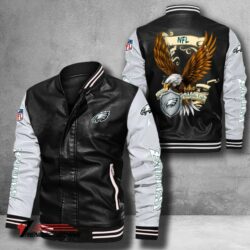 Philadelphia Eagles NFL US.Eagle Bomber Leather Jacket custom - black
