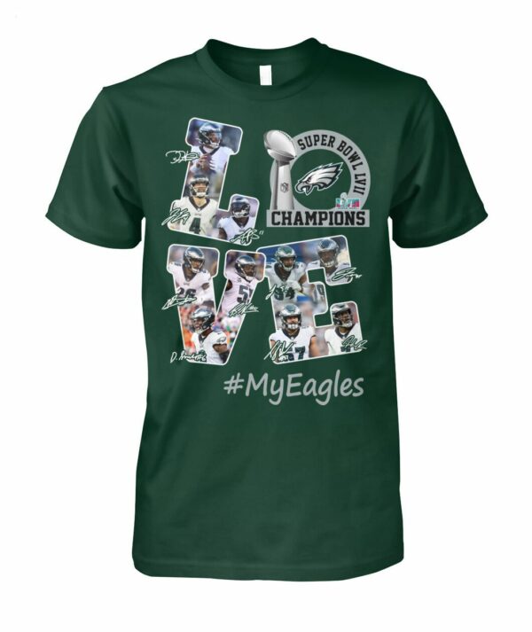 Philadelphia Eagles Super Bowl LVII Champions Love MyEagles T Shirt 1