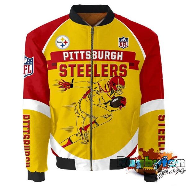 Pittsburgh Steelers NFL 3d Bomber Jacket Graphic Running - New arrivals