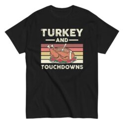 Retro Thanksgiving Turkey And Touchdowns, Football Unisex T-Shirt Football Fan