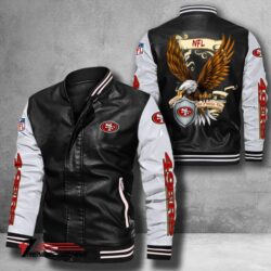 San Francisco 49ers NFL US.Eagle Bomber Leather Jacket custom - black