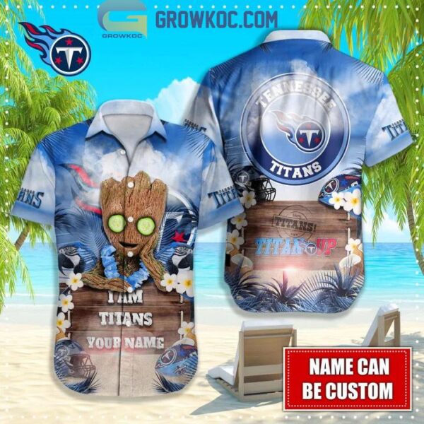 Tennessee Titans NFL Hawaiian Groot Design Button Shirt