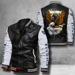 Tennessee Titans NFL US.Eagle Bomber Leather Jacket custom - black