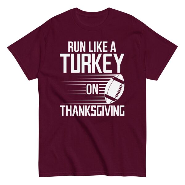 Thanksgiving Football T Shirt Run Like a Turkey American Football Fan Tee