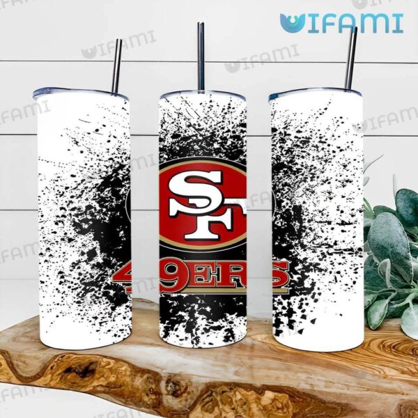 49ers Tumbler Black Paint Splash San Francisco 49ers Gift