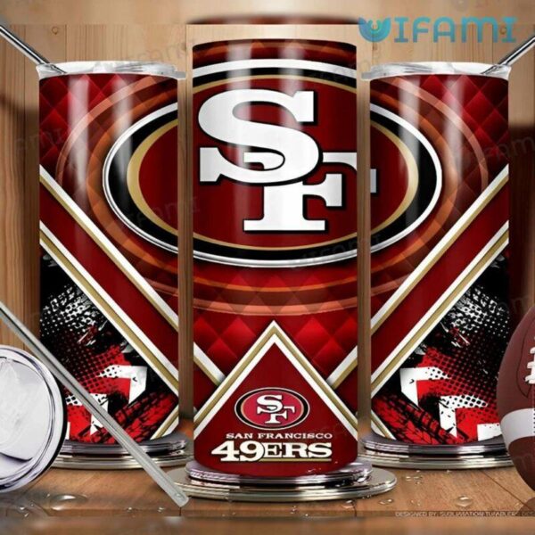 49ers Tumbler Criss Cross And Dot Pattern San Francisco 49ers Gift