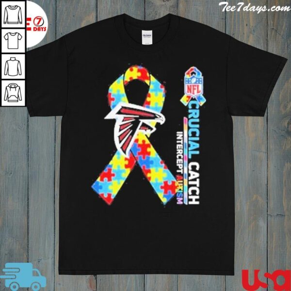 Atlanta Falcons Crucial Catch Intercept Autism T shirt 1