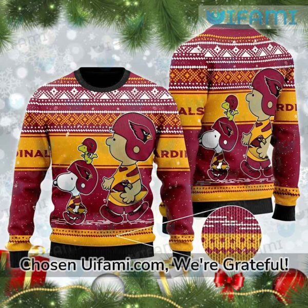 Cardinals Christmas Sweater Playful Peanuts Arizona Cardinals Gifts For Him