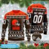 Custom Cleveland Browns Christmas Sweater Alluring Gifts For Browns Fans Custom Cleveland Browns Christmas Sweater Alluring Gifts For Browns Fans