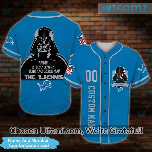 Custom Lions Baseball Jersey Darth Vader Power Of Detroit Lions Gift Ideas 1