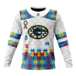 Custom Name And Number NFL Green Bay Packers Special Autism Awareness Design Hoodie Custom Name And Number NFL Green Bay Packers Special Autism Awareness Design Hoodie 6