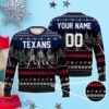 Custom Number and Name Houston Texans Walking Abbey Road Christmas Sweater DeMeco Ryans Stroud Tank Dell Anderson Jr