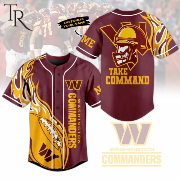 Customize Washington Commanders NFL Take Command Baseball Jersey