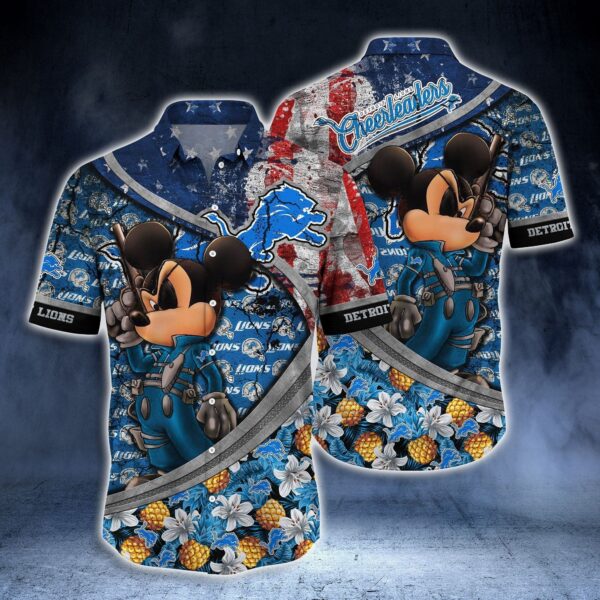 Detroit Lions NFL Aloha ShirtVintage Hawaiian ShirtsHawaiian Shirts For Men