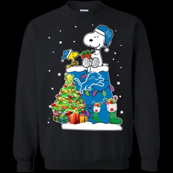 Discover Cool Detroit Lions Snoopy Woodstock Christmas tShirt Sweatshirt