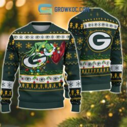 Green Bay Packers NFL Grinch hand Christmas Ugly Sweater