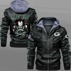 Green Bay Packers NFL IT Pennywise mens leather jacket