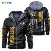 Green Bay Packers NFL USA Flag retro men's Leather Jacket Green Bay Packers NFL USA Flag retro mens Leather Jacket