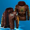 Green Bay Packers NFL mens Leather Jacket go pack go