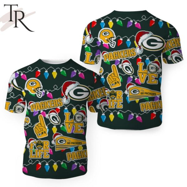 Green Bay Packers Ugly Christmas 3D Unisex Hoodie 2