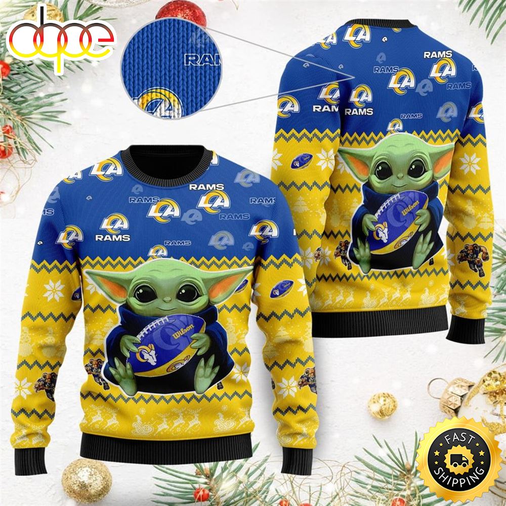 Los Angeles Rams Baby Yoda Shirt For American Football Fans Ugly Christmas Sweater Los Angeles Rams Baby Yoda Shirt For American Football Fans Ugly Christmas Sweater