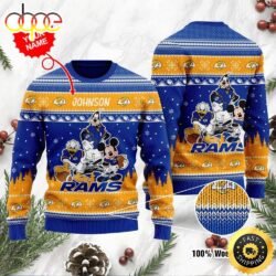 Los Angeles Rams Disney Donald Duck Mickey Mouse Goofy Personalized Ugly Christmas Sweater