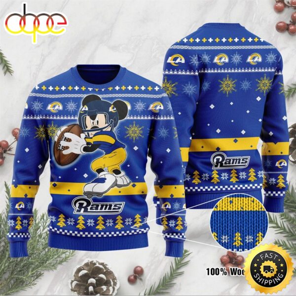 Los Angeles Rams Mickey Mouse Funny Ugly Christmas Sweater Perfect Holiday Gift yutry6