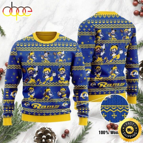 Los Angeles Rams Mickey Mouse Ugly Christmas Sweater Perfect Holiday Gift cz8asd