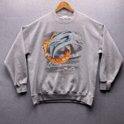 Miami Dolphins Flame Hoop Graphic NFL Crewneck Sweatshirt