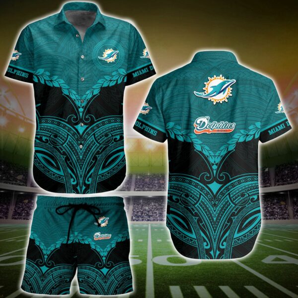 Miami Dolphins NFL Hawaiian shirt short polynesian