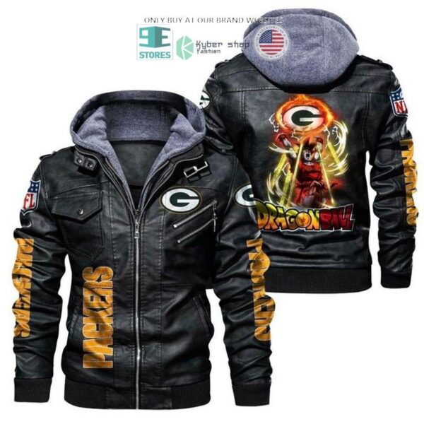 NEW Dragon Ball Son Goku NFL Green Bay Packers mens Leather Jacket