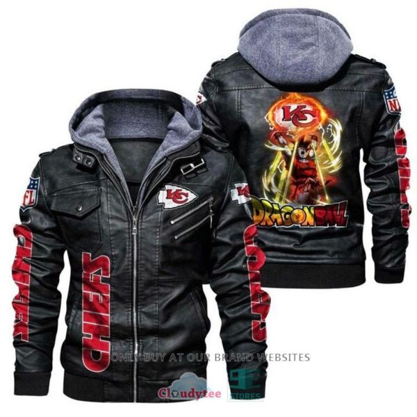 NEW Dragon Ball Son Goku NFL Kansas City Chiefs mens Leather Jacket