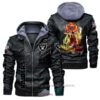NEW Dragon Ball Son Goku NFL Las Vegas Raiders men's Leather Jacket NEW Dragon Ball Son Goku NFL Las Vegas Raiders men's Leather Jacket
