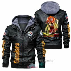 NEW Dragon Ball Son Goku NFL Pittsburgh Steelers mens Leather Jacket