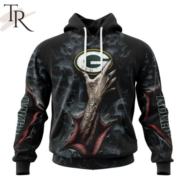 NEW NFL Green Bay Packers Special Horror Skull Art Design Hoodie 1